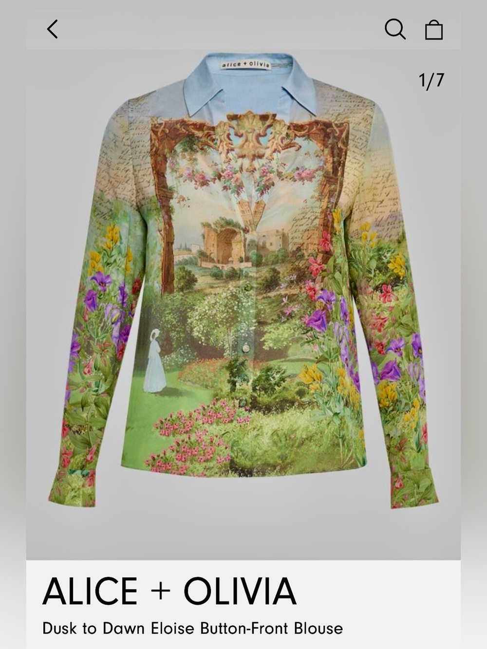 Alice + Olivia Dusk to Dawn Eloise Silk Blouse NWOT- size L
